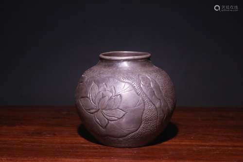 A Chinese Silver Lotus Pattern Brush Washer