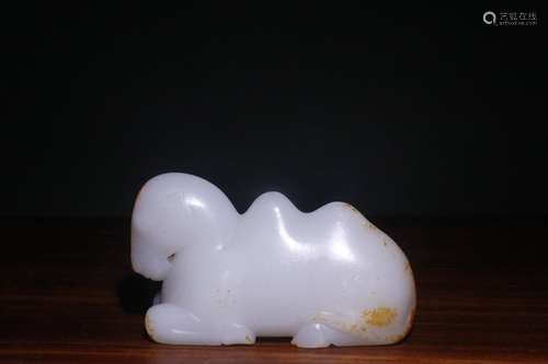 A Chinese Hetian Jade Camel Ornament