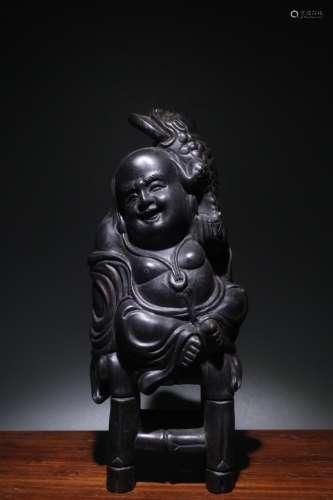 A Chinese Rosewood Figure Statue