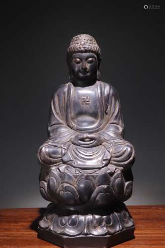 A Chinese Rosewood Buddha Statue