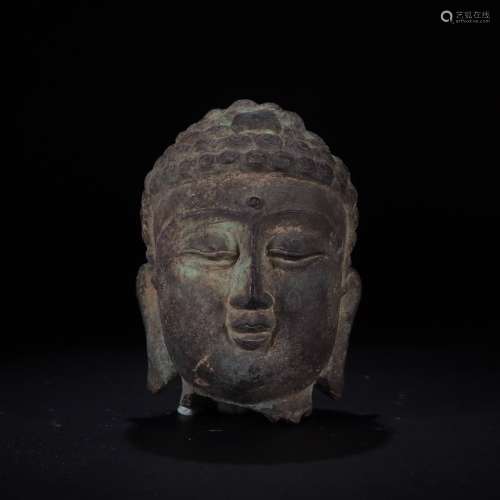 A Chinese Bronze Ware Buddha Head