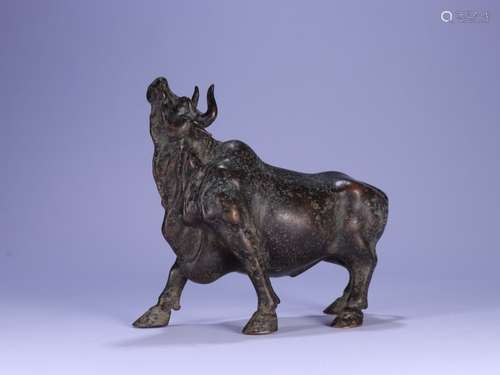 A Chinese Bronze Bull Ornament