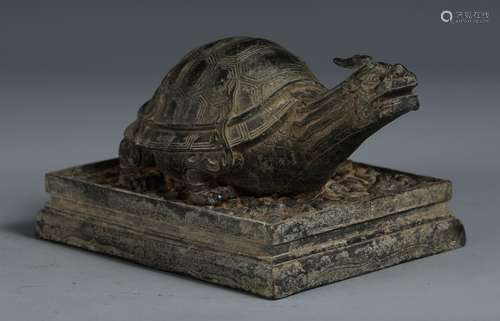 A Chinese Bronze Turtle Ornament