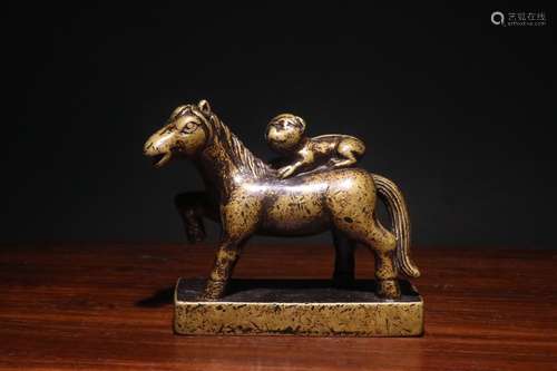 A Chinese Bronze Horse&Figure Seal