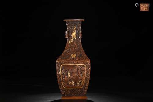 A Chinese Gilt Bronze Figure-Story Vase