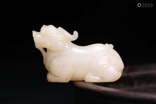 A Chinese Hetian Jade Beast Hand Piece