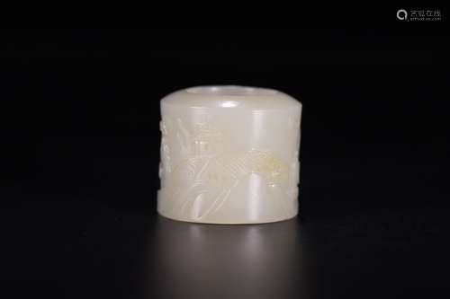 A Chinese Hetian Jade Thumb Ring