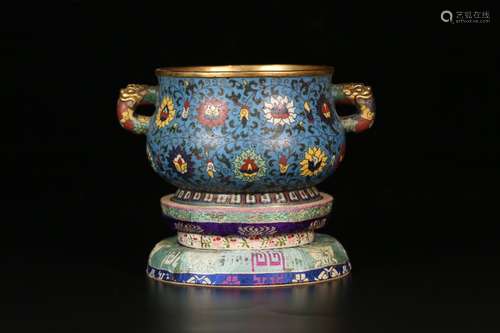 A Chinese Cloisonne Censer