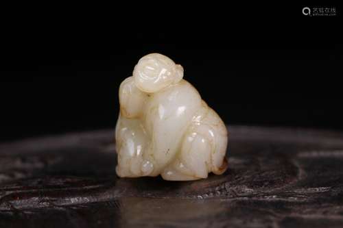 A Chinese Hetian Jade Figure Hand Piece