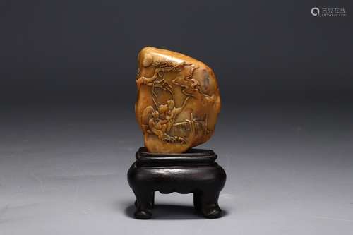 A Chinese Shoushan Stone Figure-Mountain Ornament