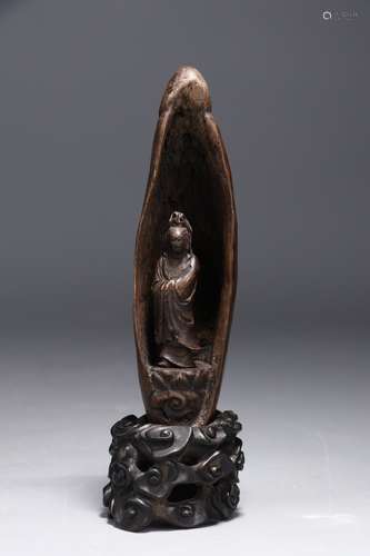 A Chinese Agarwood Guanyin Ornament