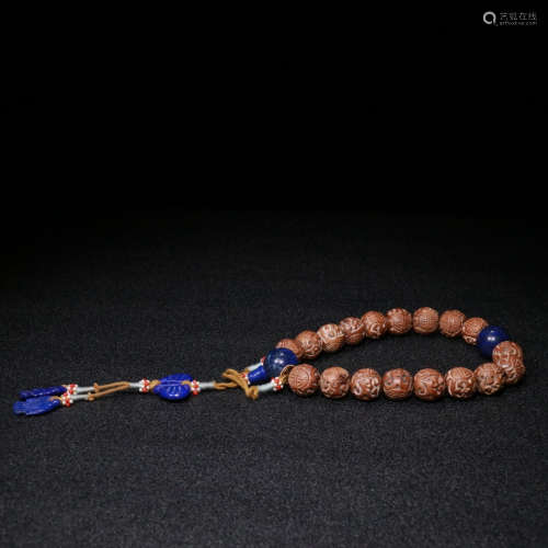 a Chinese Eaglewood Round Beads Hand String