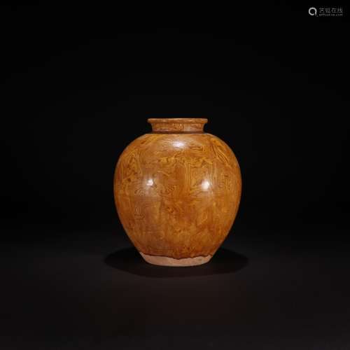 A Chinese Yellow Glazed Pottery Jar