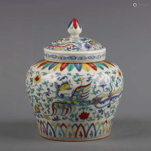 A Chinese Clashingcolor phoenix Pattern Porcelain Jar