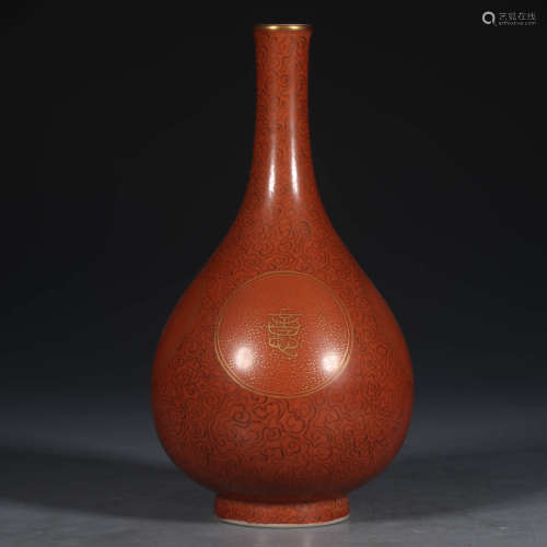 A Chinese Iron Red Porcelain Vase