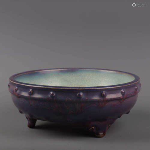 A Chinese Jun Official Kiln Rose violet Glaze Porcelain Washer