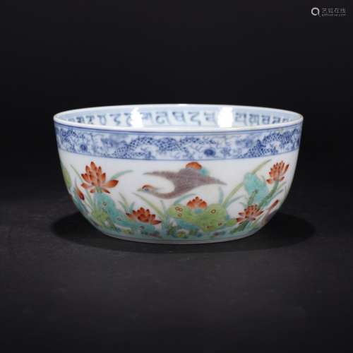 A Chinese Clashingcolor Flower&Bird Pattern Porcelain Bowl