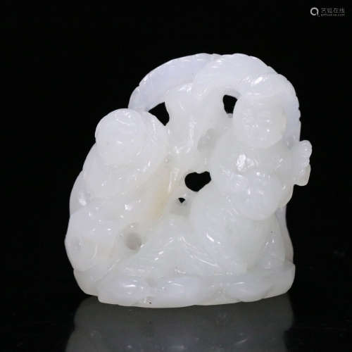 A Chinese Hetian Jade Carved Boy Ornament