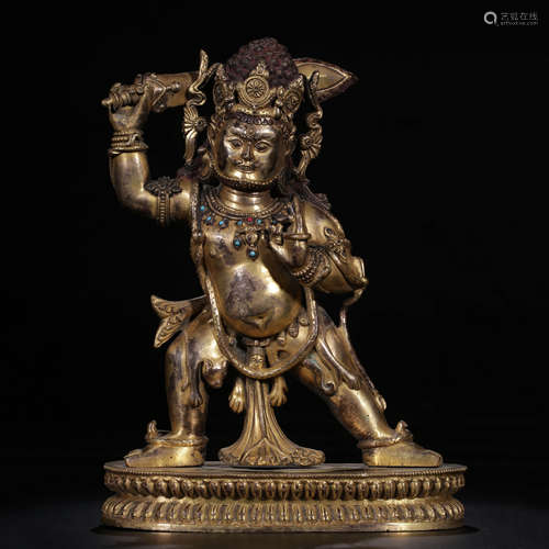 A Chinese Gild Bronze Statue of Acalanatha