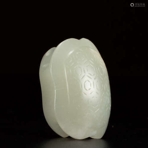 A Chinese Jade Carved turtle shell Ornament