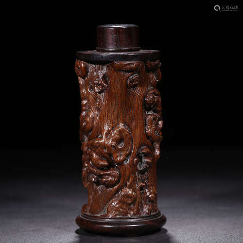 A Chinese Longan Wood Caddy