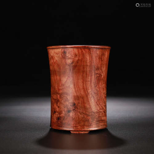 A Chinese Rosewood Brush Pot