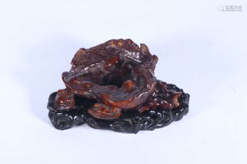 Chinese Qing Dynasty Rosewood Washer