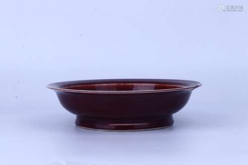Chinese Ming Dynasty Red Glazed Porcelain Bowl