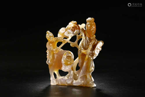 AN AGATE ORNAMENT OF AN BOBLE WOMAN