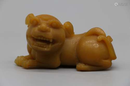 Local Topaz lion in late Ming and early Qing Dynasty