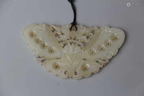 Hetian jade white jade Butterfly