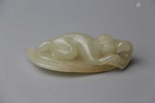 Hotan jade and white jade handle