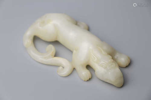 Hetian jade white jade tiger