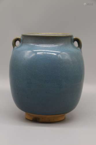 Yuan Dynasty  Jun porcelain sky blue glaze double system jar