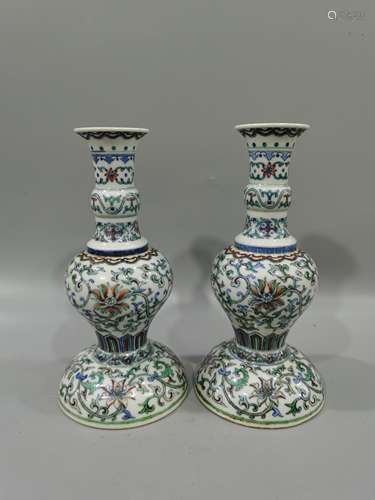 A pair of flower Candlesticks