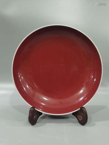 Red glazed plate