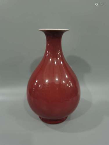 Red glazed jade pot spring vase