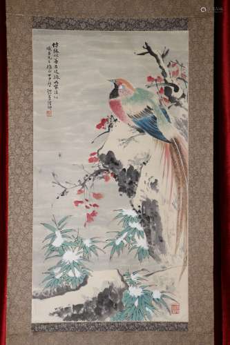 Chinese painting of flowers and birds by Lu LiuFei