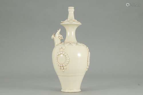 White glazed chicken head pot of song Ding kiln