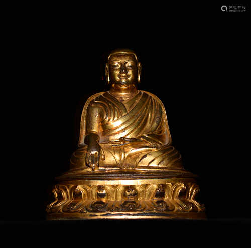 A BUDDHA STATUE OF TSONGKHAPA