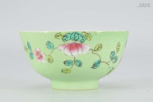 Qingladao green famille rose bowl