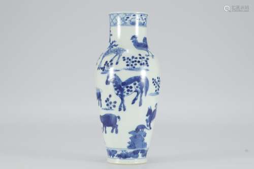 Olive vase of twelve Chinese zodiac animals in the reign of Emperor Guangxu of the Qing Dynasty