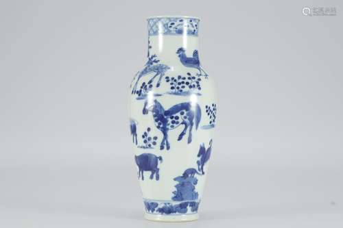 Olive vase of twelve Chinese zodiac animals in the reign of Emperor Guangxu of the Qing Dynasty