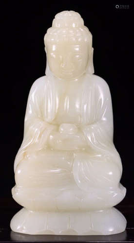 A HETIAN JADE PHARMACIST SHAPE STATUE