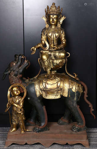 A GILT BRONZE MANJUSRI BUDDHA STATUE