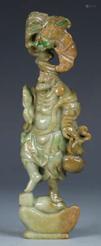 A JADEITE CARVED AUSPICIOUS PATTERN PENDANT