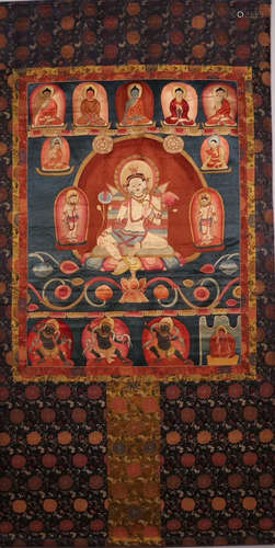 A TARA BUDDHA PATTERN SU EMBROIDERY THANGKA