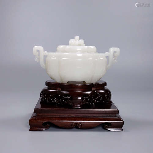 A Hetian Jade Censer With Base