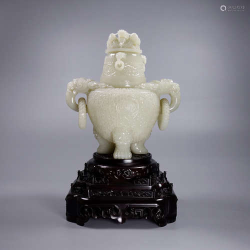 A Hetian Jade Censer With Base