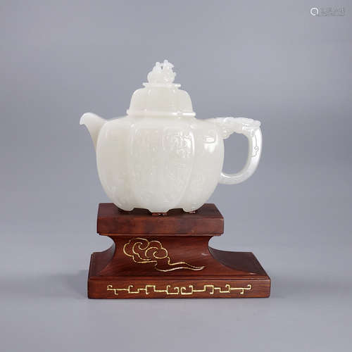 A Hetian Jade Teapot With Base